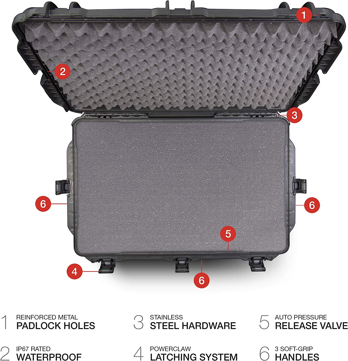 Nanuk 965 Waterproof Hard Case with Wheels and Foam Insert - Black