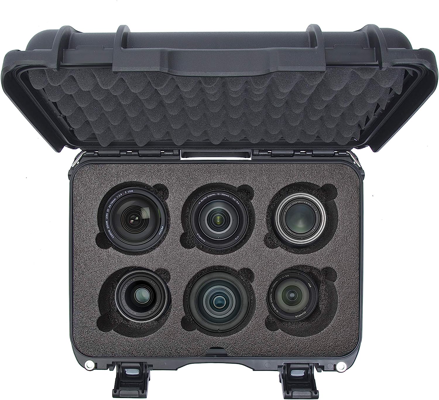 NANUK Protective Case 918 w/Custom Foam - Graphite (for 6-Up Lenses)