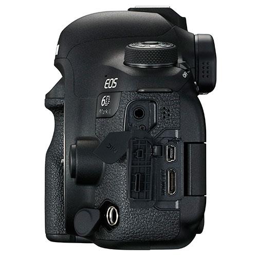 Canon EOS 6D Mark II DSLR Camera Body - Product Photo 4 - Side profile of the Canon 6D with the input options visible