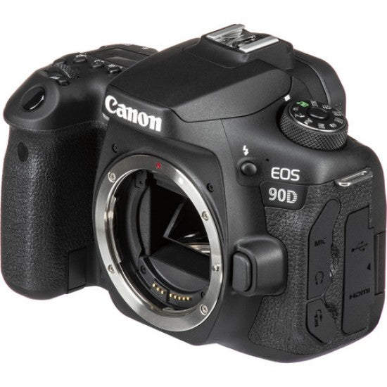 Canon EOS 90D DSLR Camera (Body Only) - Product Photo 7 - Side profile view of the camera body with the internal components visible