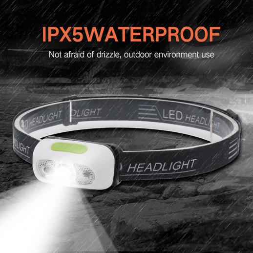 Product Image of K&F Rechargeable Headlight Hands-Free Waterproof Flashlight Head Torch GW51.0054