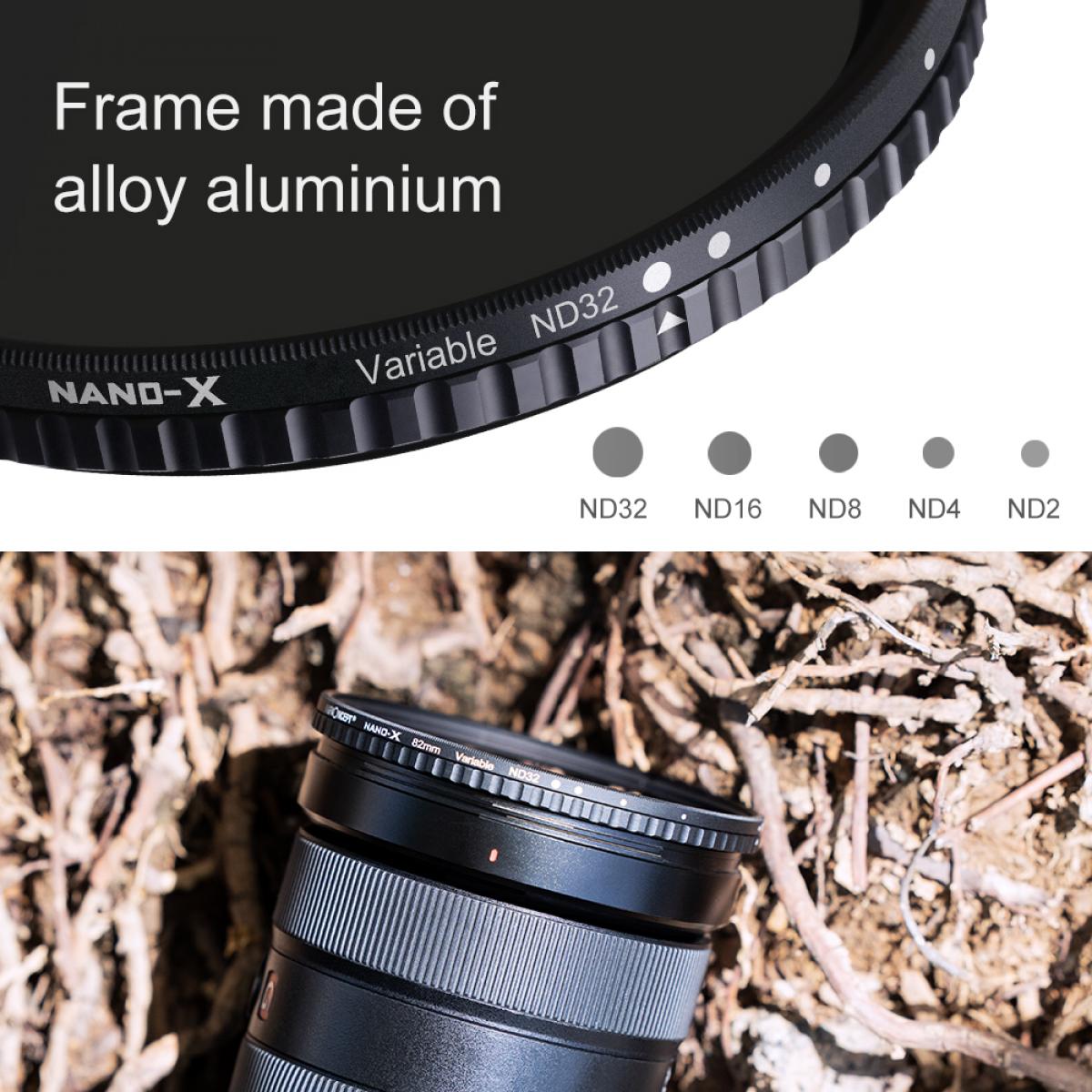 K&F Concept Fader ND2-ND32 (1-5 Stop) Variable ND Lens Filter Neutral Density Filter for Camera Lens NO X Spot, Nanotec, Ultra-Slim, Weather-Sealed