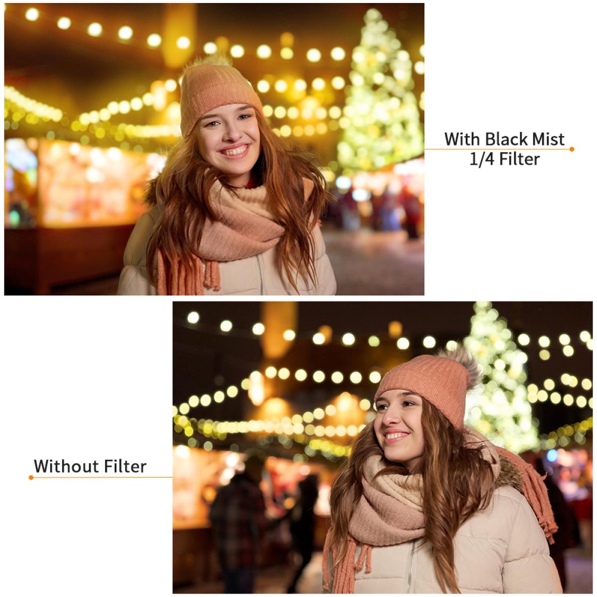 K&F Concept Black Mist Filter 1/4 Special Effect Multi Coated With Waterproof Scratch-Resistant Anti-Reflection Nano-X