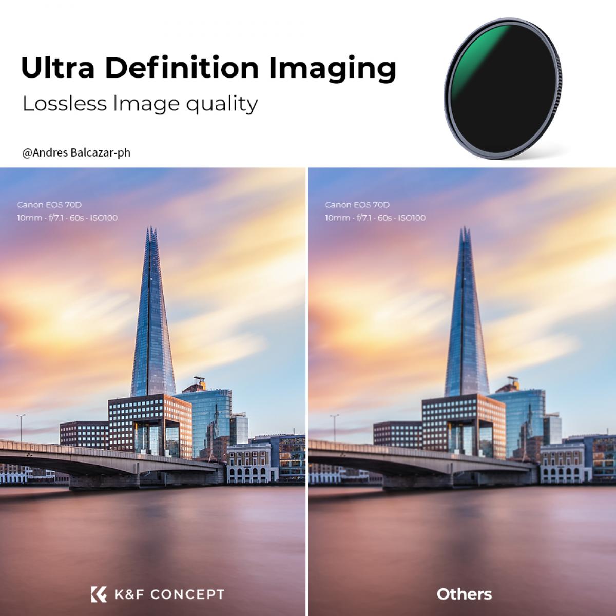 K&F Concept ND Filter Nano X ND1000 10 Stops