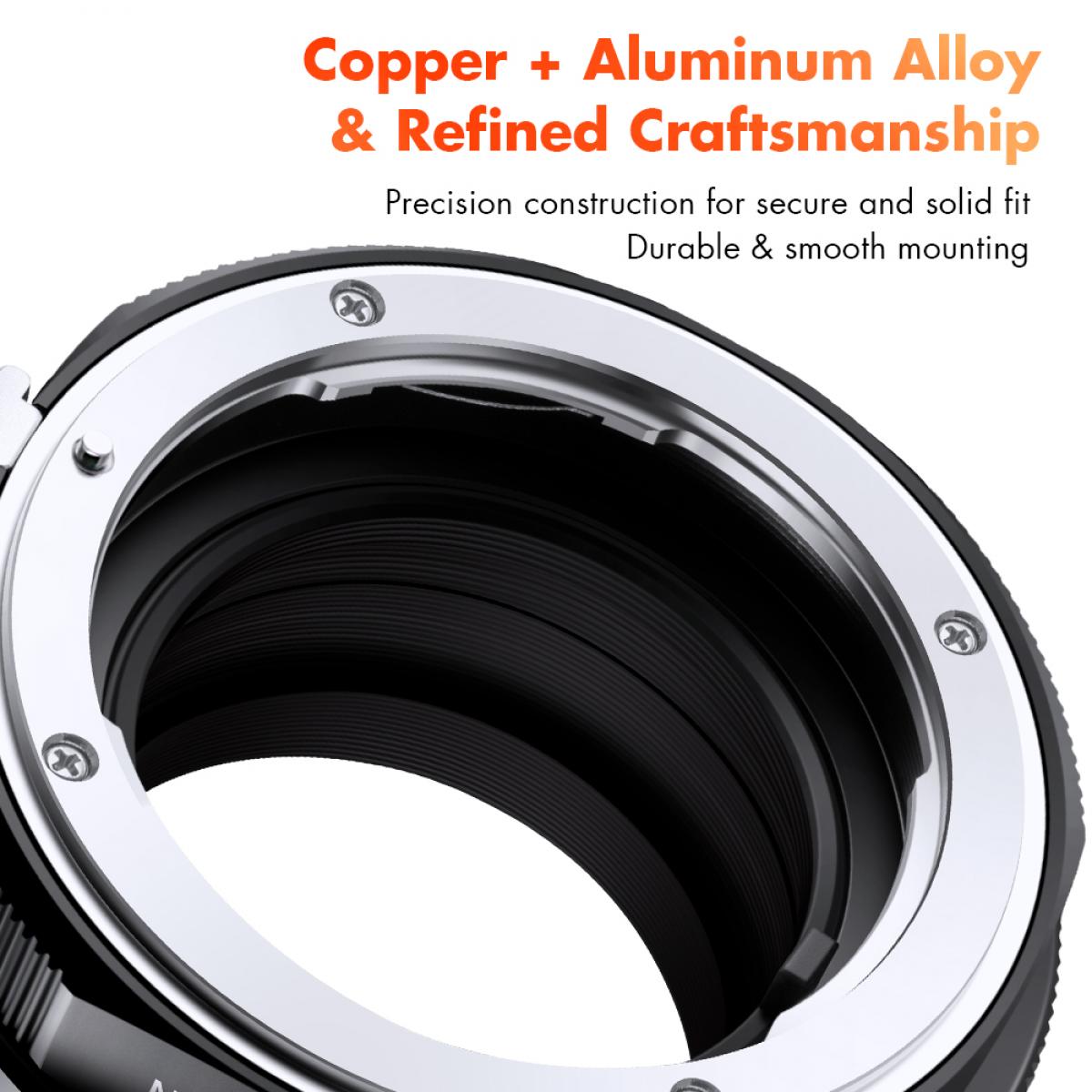 K&F concept Nikon NIK(G)-FX PRO high precision lens adapter (orange) K&F Concept Lens Adapter KF06.443