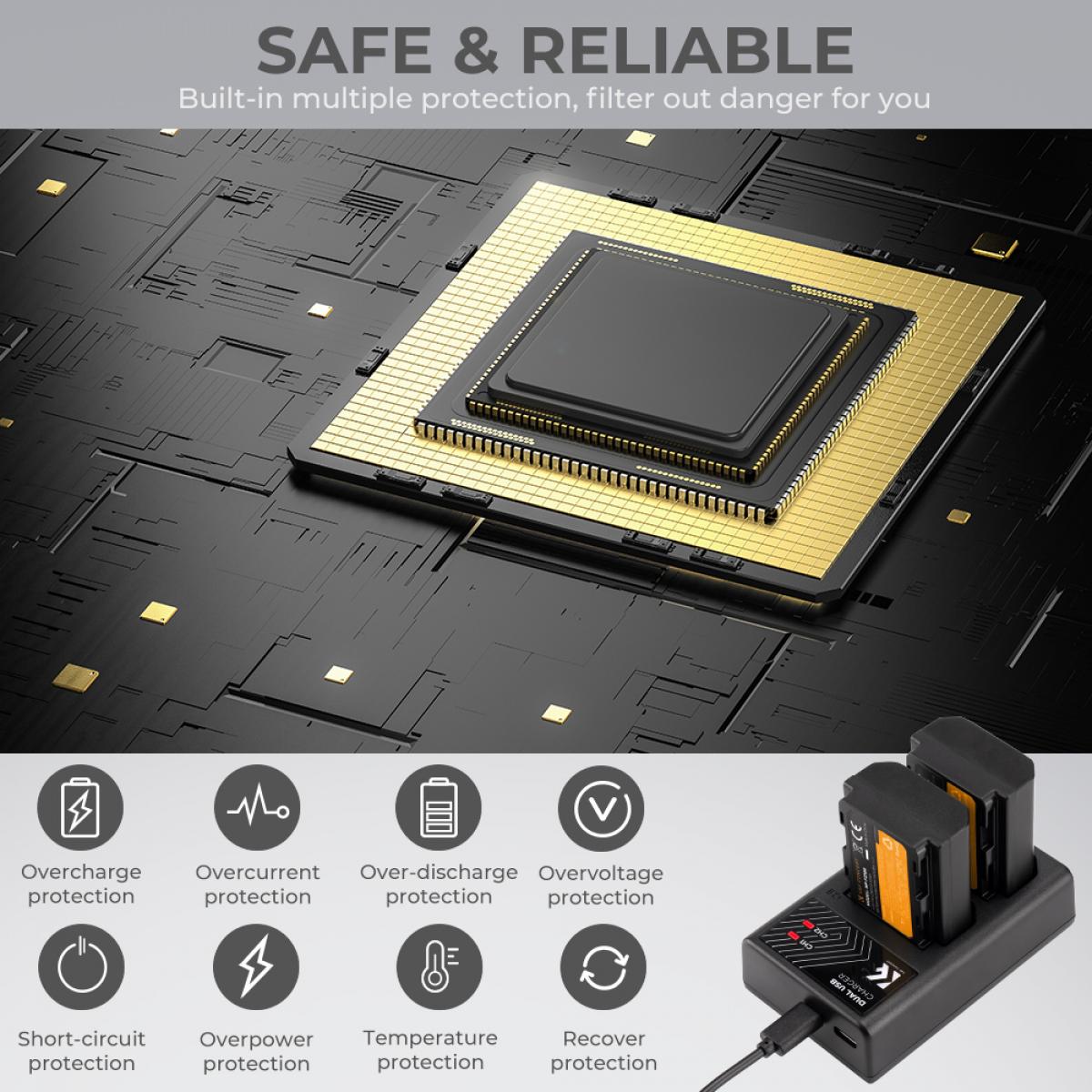 K&F Concept NP-FZ100 sony battery and dual slot battery charger kit