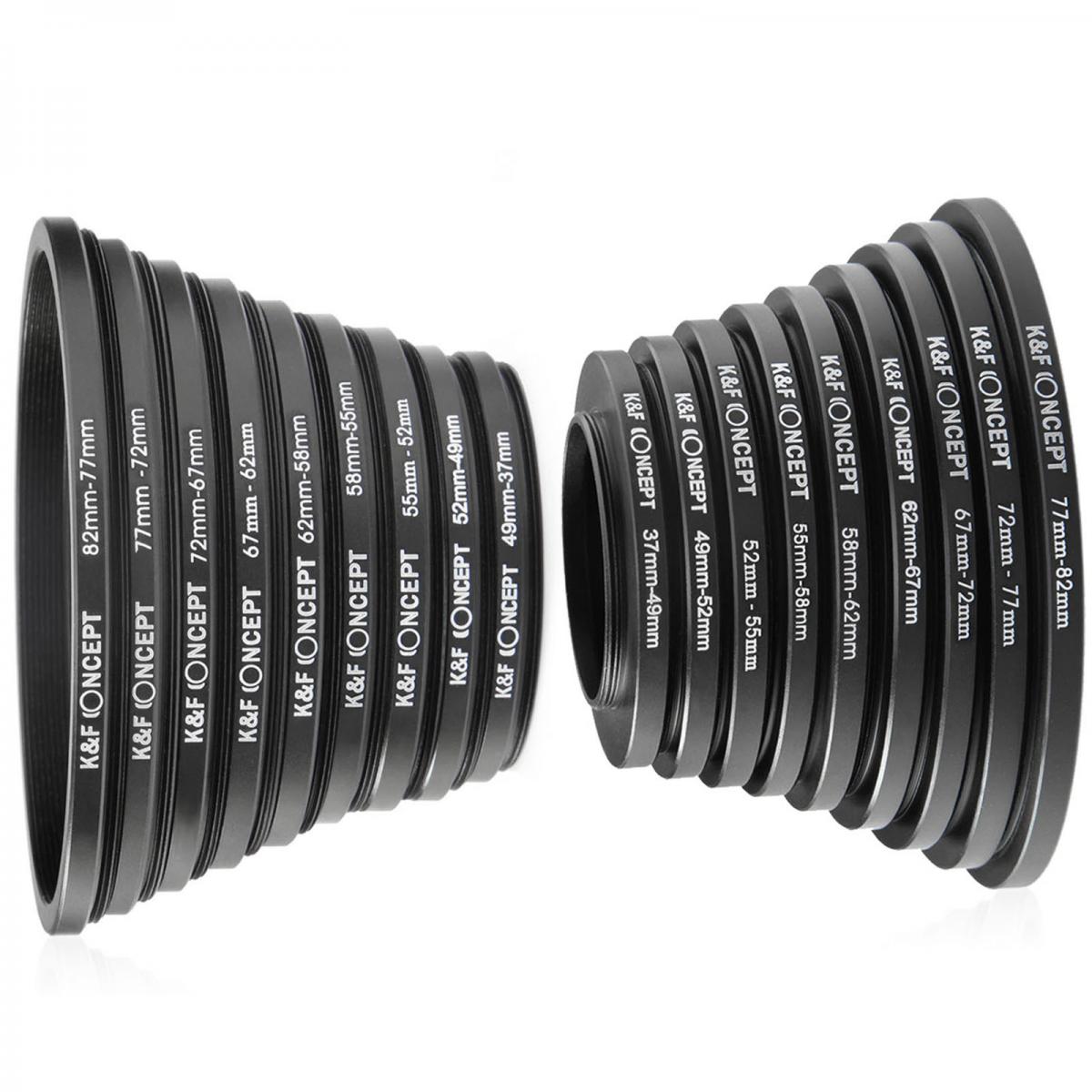Product Image of 18 in 1 Lens Filter Step Ring Set 9pcs Step Up Rings & Step Down Rings