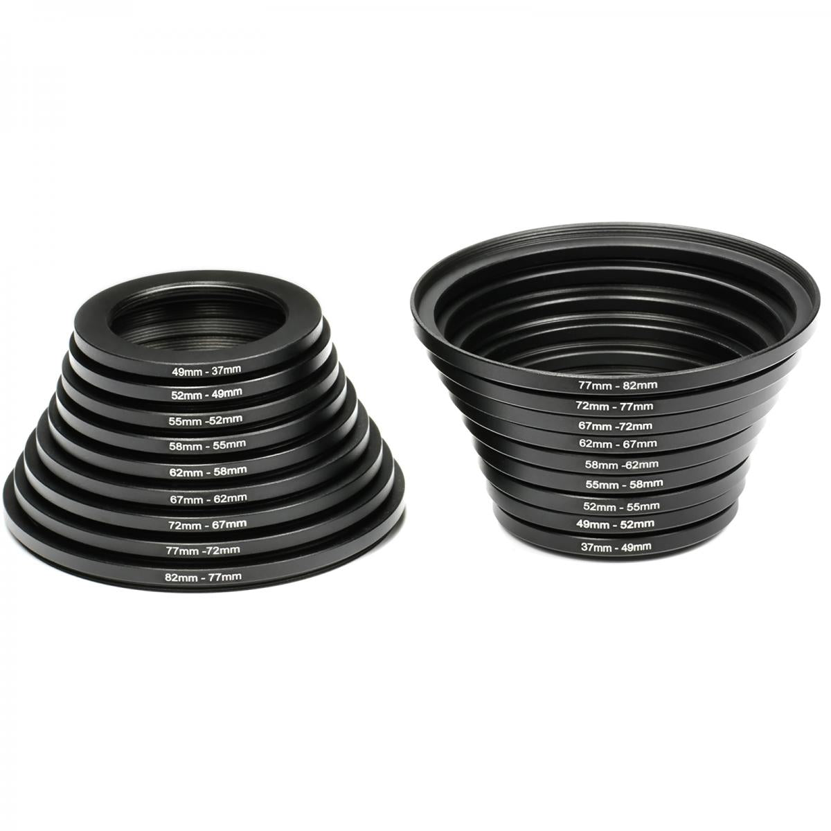 Product Image of 18 in 1 Lens Filter Step Ring Set 9pcs Step Up Rings & Step Down Rings