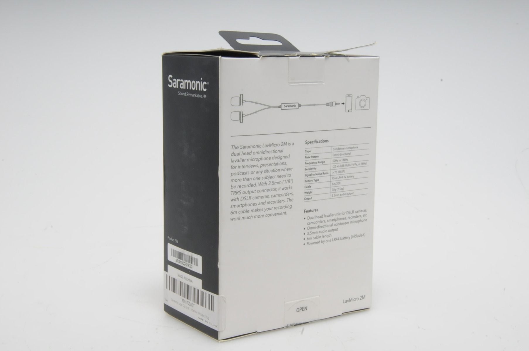 Used Saramonic Lavalier Microphone for DSLR cameras (Boxed SH36705)