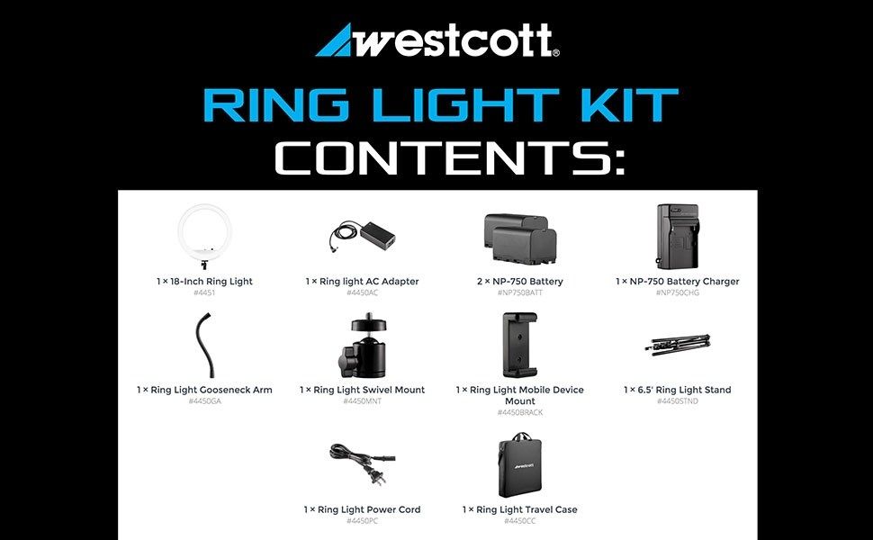 Westcott 18" Bi-Colour LED Ring Light Kit