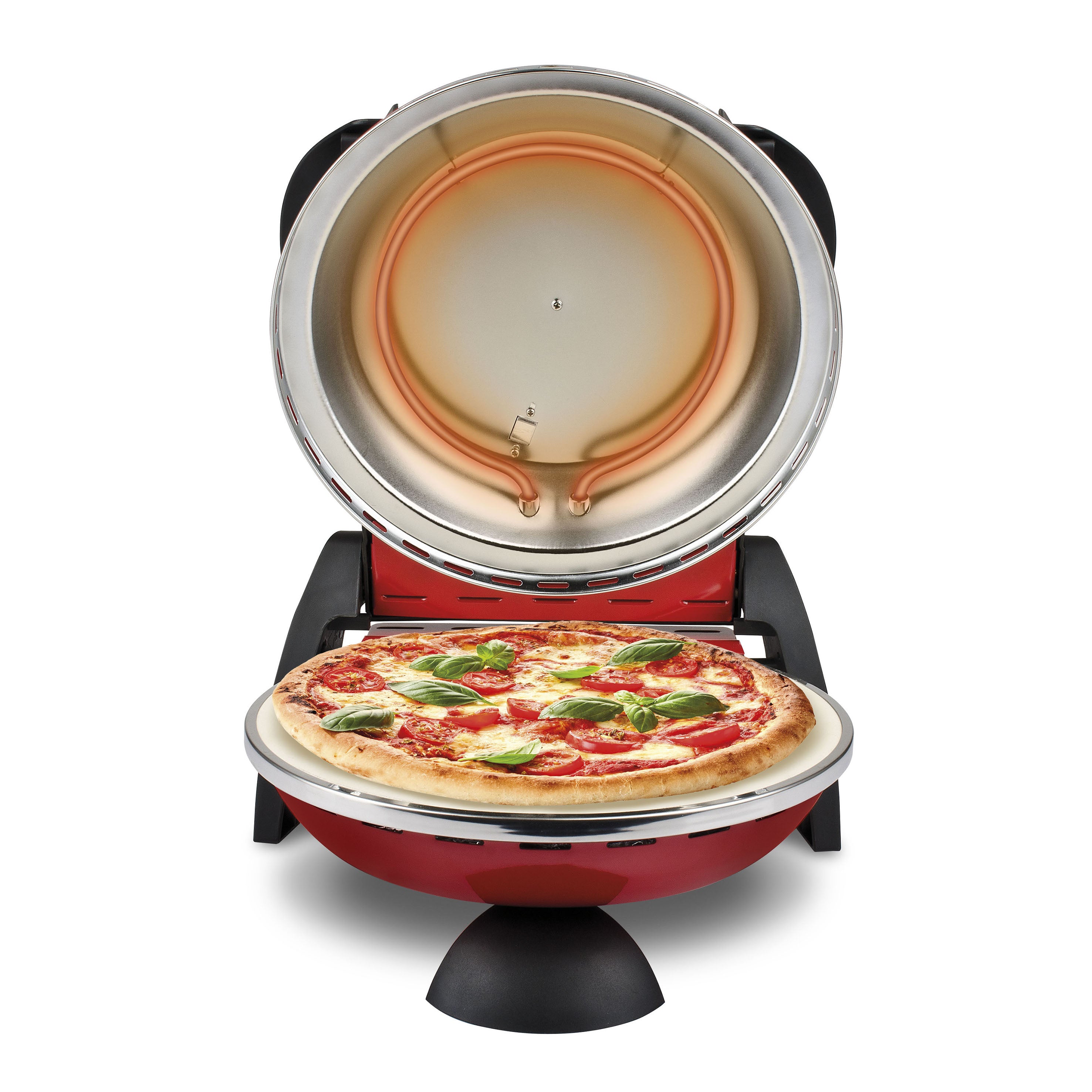G3 Ferrari Electric Pizza Oven In Red With Refractory Cooking Stone Base 1200w