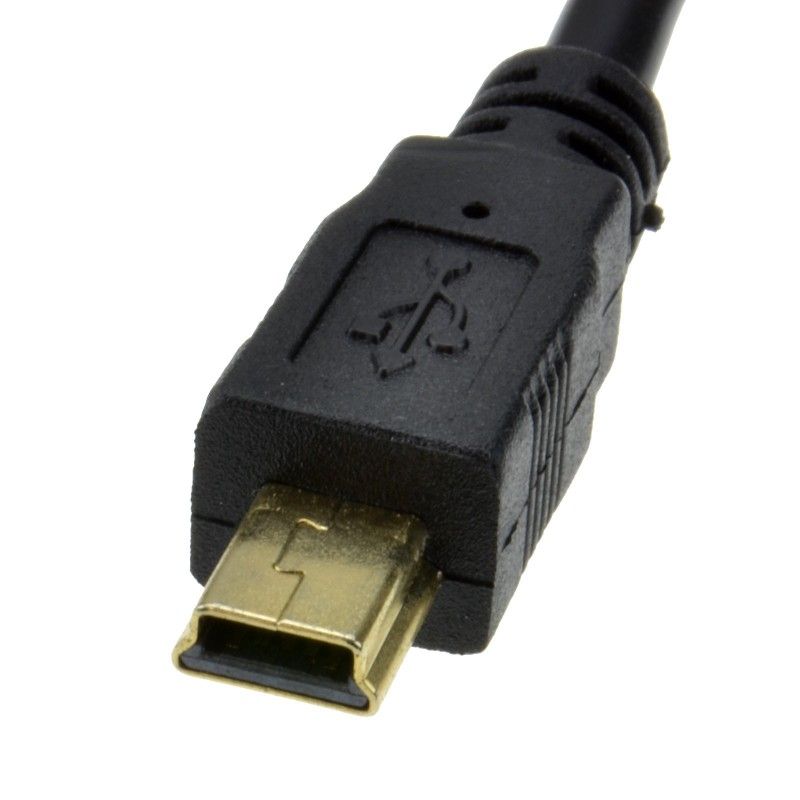 Gold 24AWG USB 2.0 Hi-Speed A to mini-B 5 pin Cable Power & Data Lead 1m