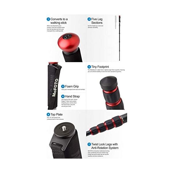 MeFOTO WalkAbout Monopod - Purple