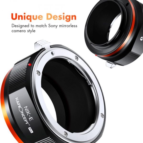 K&F Concept Nikon to Sony Adapter for Nikon AI F Mount Lens to E NEX Camera with Matting Varnish Design for Sony A6000 KF06.436