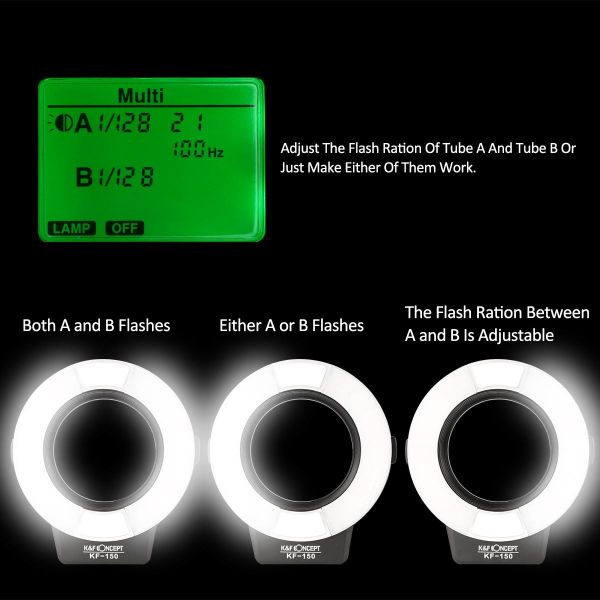 K&F Concept KF150 TTL Macro Ring Flash for Canon EOS Rebel GN14 for dental macro photography