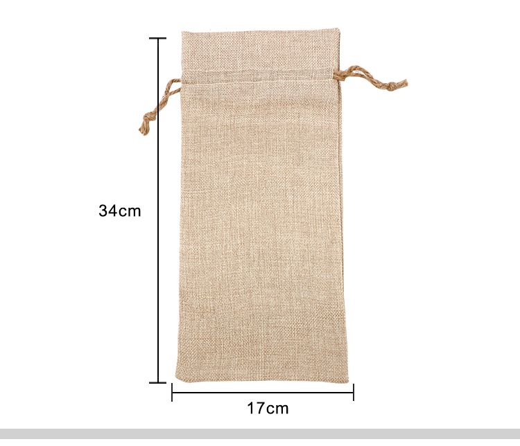 Customisable Burlap Drawstring bag - 17CM X 34CM