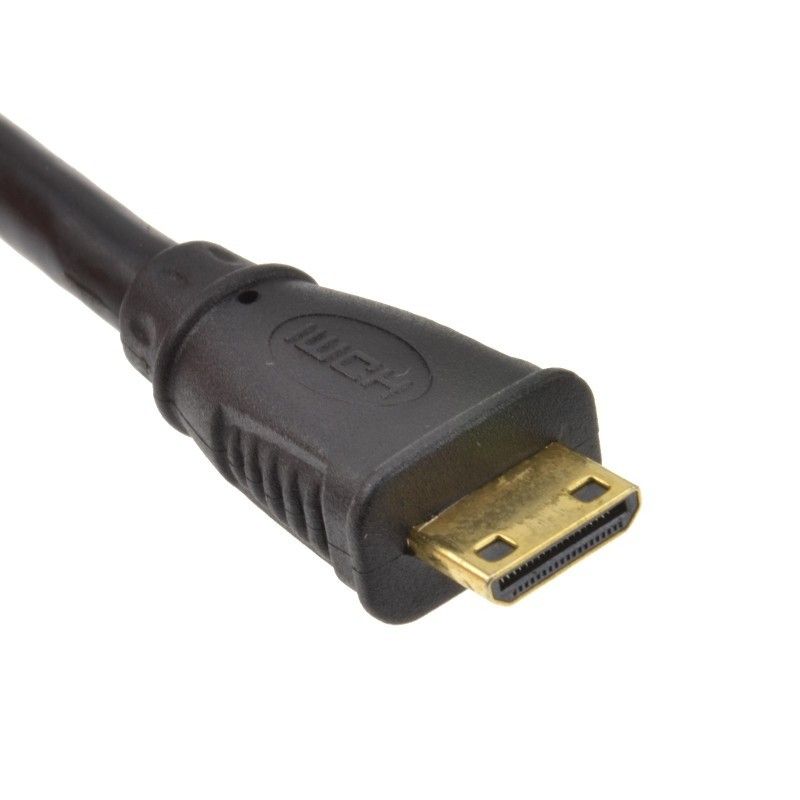 Mini HDMI Type C Male Plug to HDMI Male Cable Lead GOLD 1m