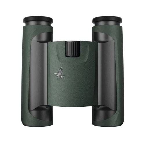 Swarovski CL 8x25 Pocket Binoculars Green with Wild Nature Accessory Pack - Top down view of the binoculars unfolded with the focus ring visible