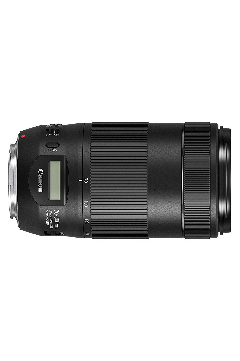 Canon EF 70-300mm F4-5.6 IS II USM Telephoto Zoom Image Stabilised Camera Lens - Product Photo 2 - Side View, Top down perspective