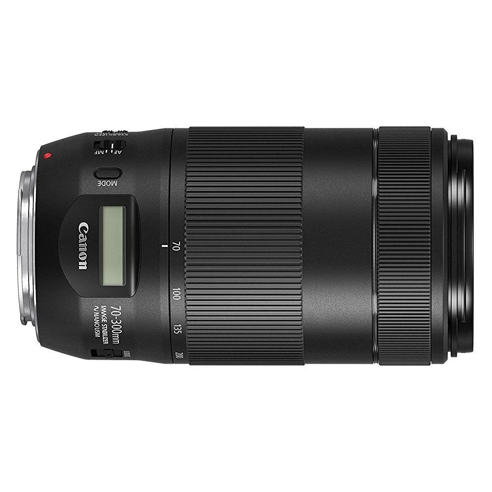 Canon EF 70-300mm F4-5.6 IS II USM Telephoto Zoom Image Stabilised Camera Lens - Product Photo 2 - Side View, Top down perspective