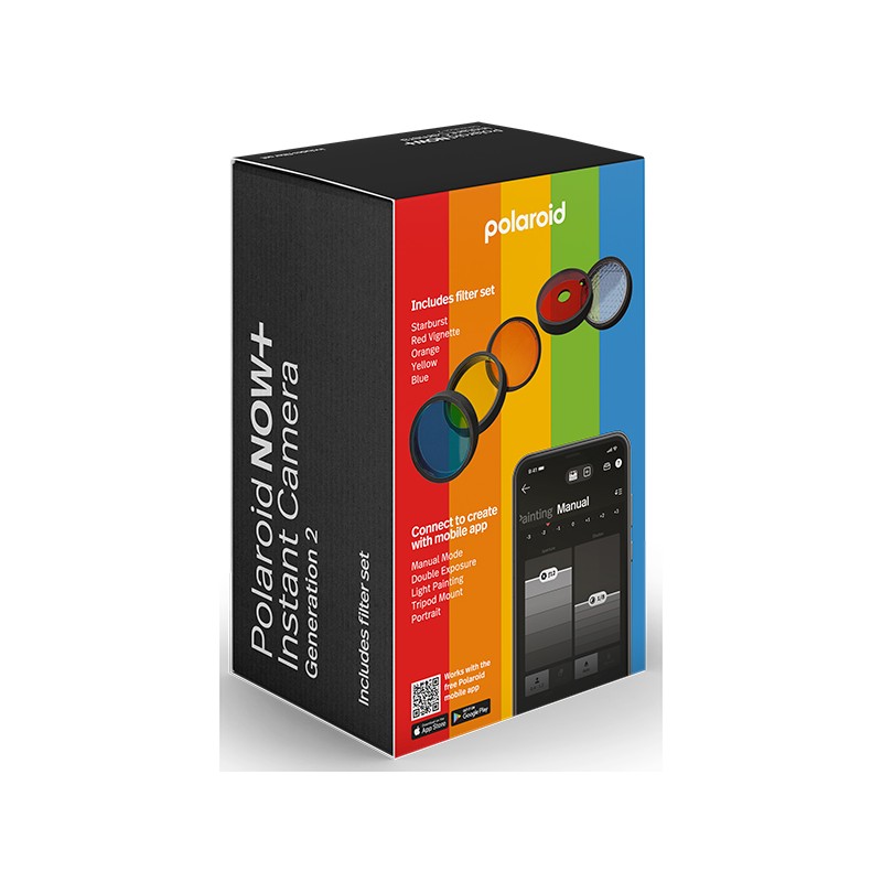 Polaroid Now+ Generation 2 i-Type Instant Camera + 5 Lens Filters - Black