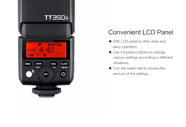 Godox TT350C 2.4GHz TTL SpeedLite Flash - Canon