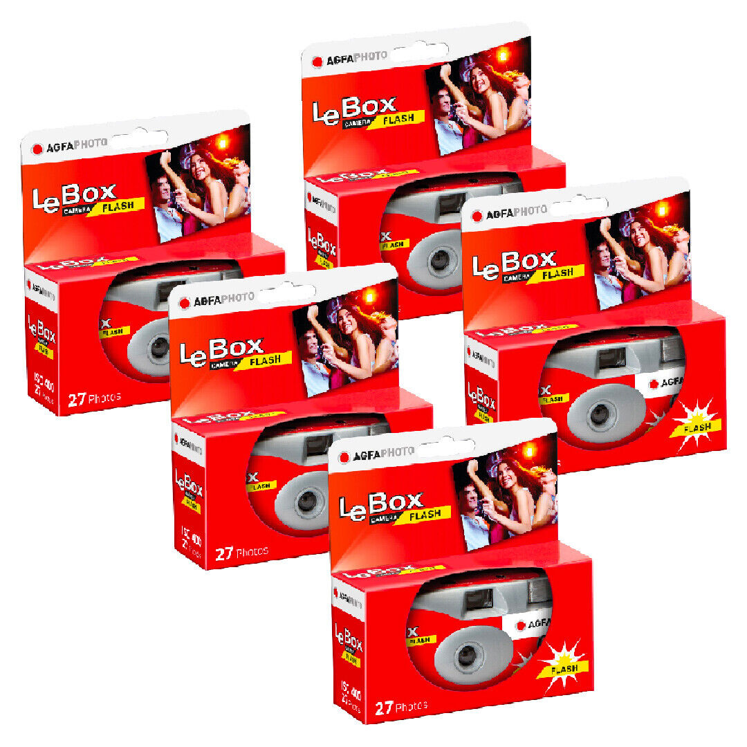 Agfa LeBox Single Use Disposable Camera with Flash 27 exposures