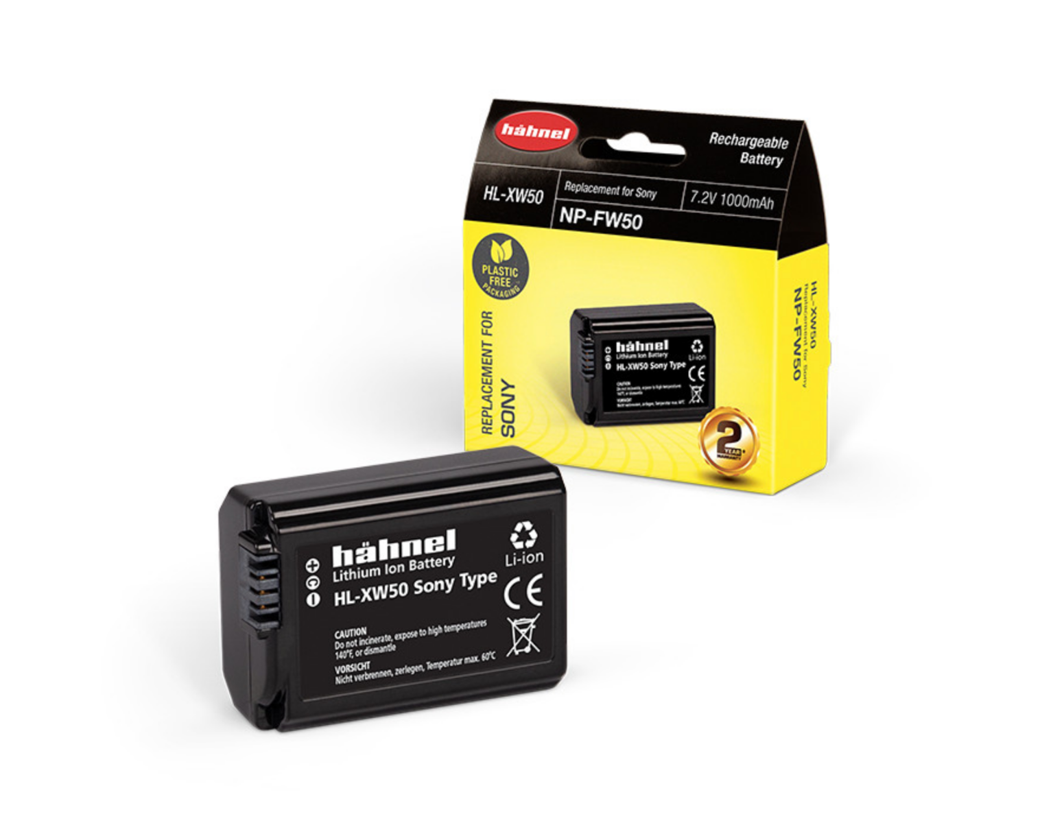 Product Image of Hahnel HL-XW50 Battery for (Sony FW50) - Compatible with A6400, 6500, NEX, A33 and others