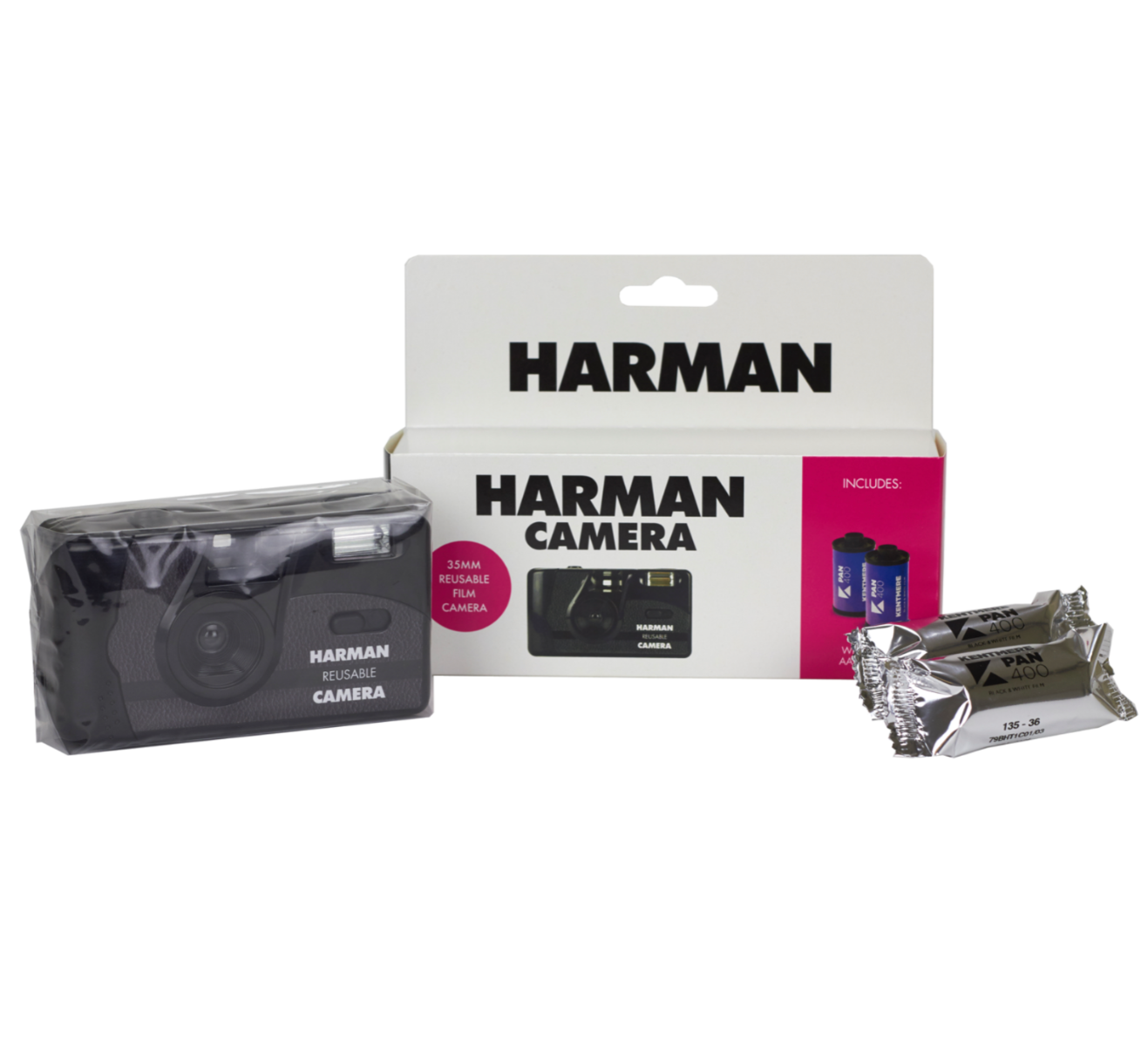 Product Image of Ilford Harman Re-useable 35mm Camera Kit Inc 2 Kentmere 400 36exp