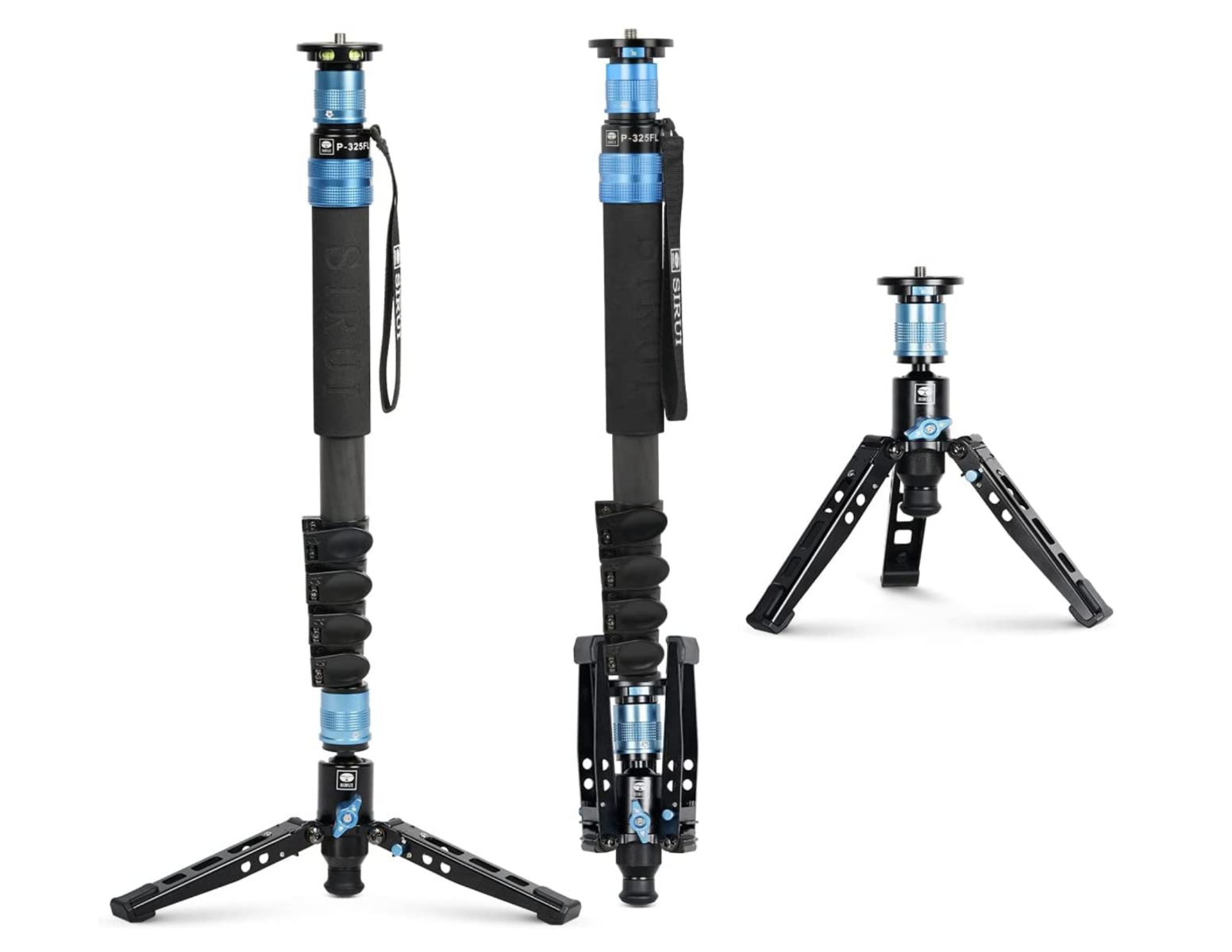 Product Image of SIRUI P-325FL Camera Monopod, 66.9” Lightweight Carbon Fibre Photo Video Monopod, 5-Section Telescopic Monopod with Feet