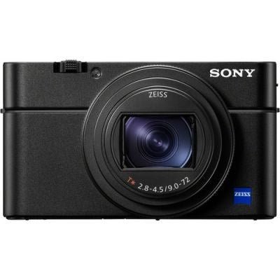 Sony Cybershot RX100 VII Compact Camera - Black - Product Photo 1 - Front view of the camera