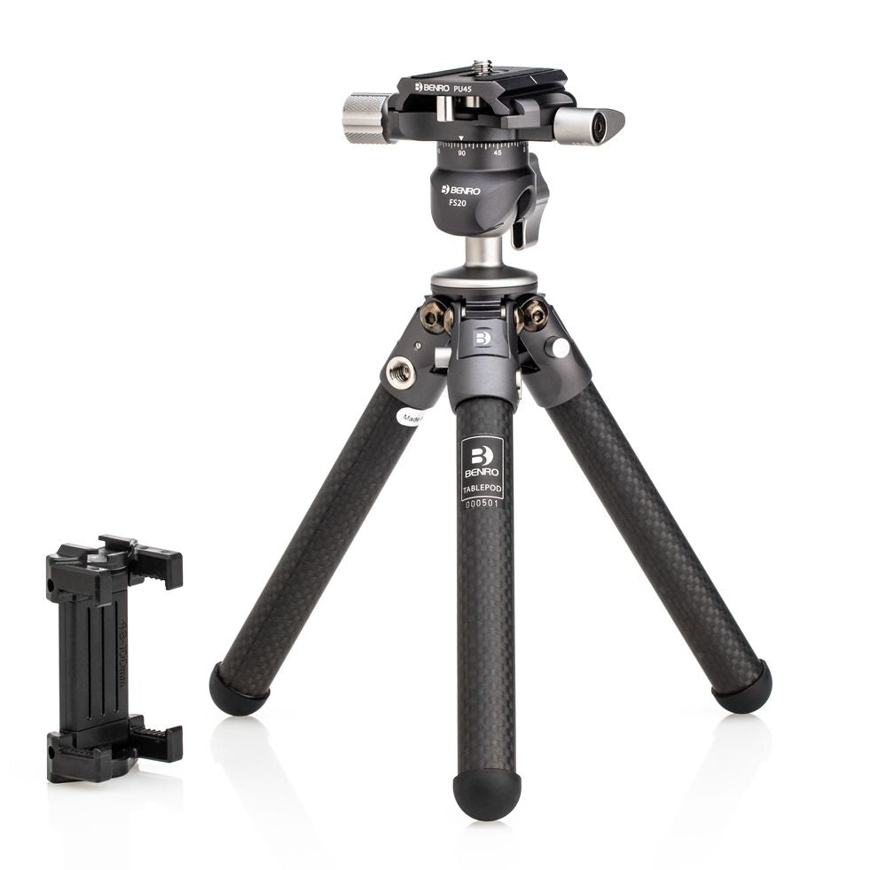 Product Image of Benro TablePod Kit Carbon Fiber Tripod and Ball Head with Quick Release Plate and Smartphone Adapter