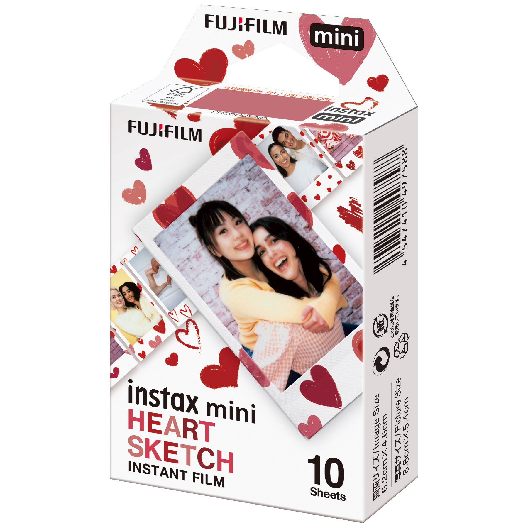 Fujifilm Instax Mini Film - Hearts Sketch