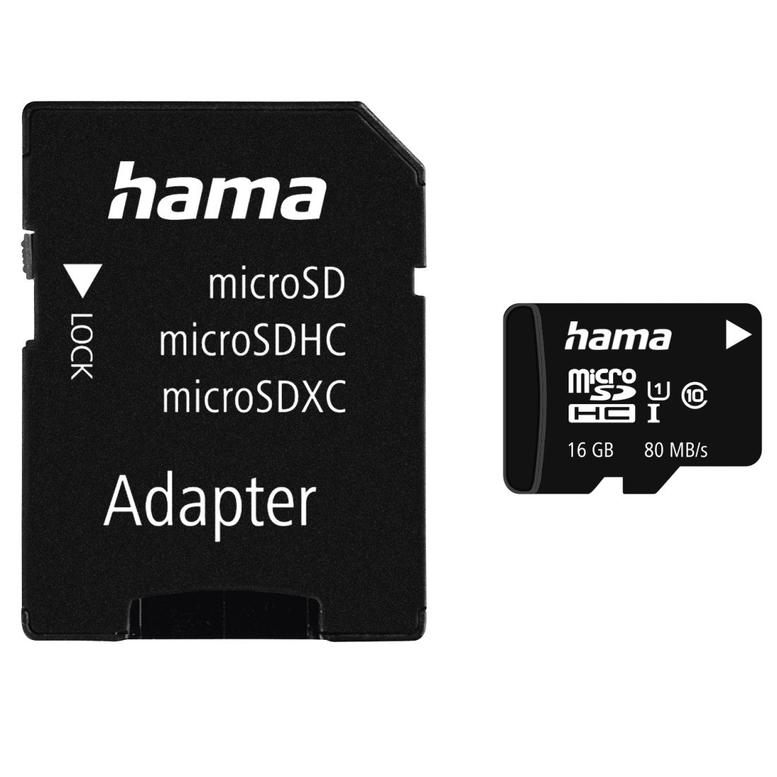 Hama 16GB MicroSDHC Card with SD Adapter, Class 10 UHS-I, Up to 80MB/