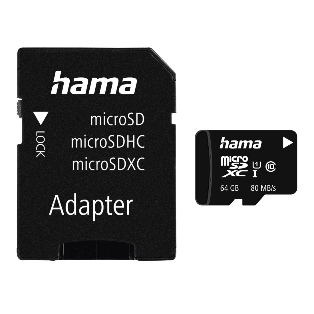 Hama 64GB MicroSDHC Card with SD Adapter, Class 10 UHS-I, Up to 80MB/s ..