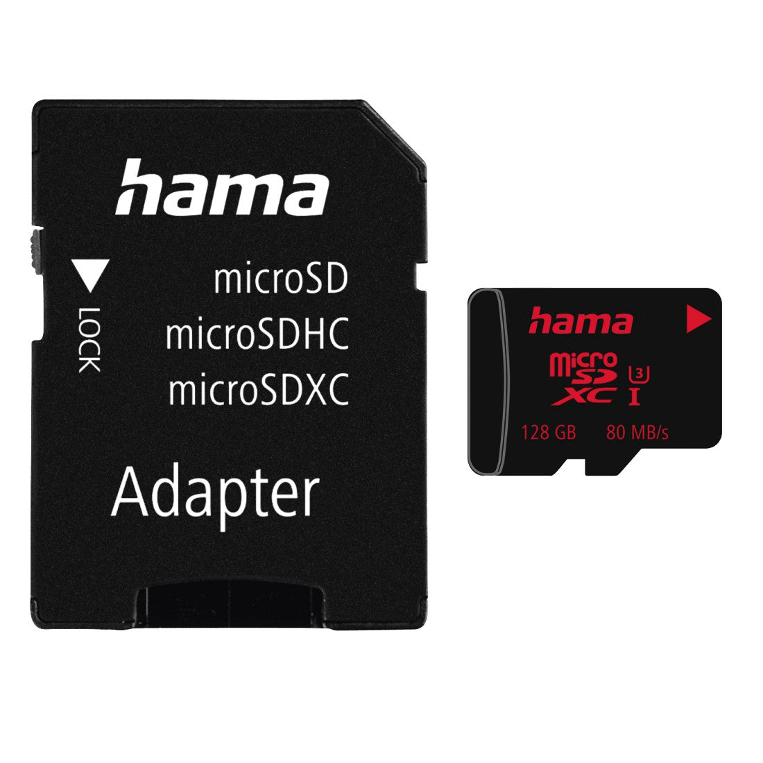 Hama 128GB MicroSDXC Card with SD Adapter, UHS-I Class 3, 80MB/s ..