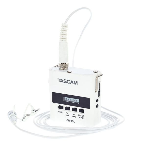 Tascam DR-10L Digital Audio Recorder with Lavalier Microphone - White