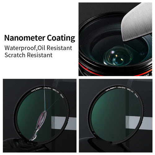 K&F Concept 72mm HD Ultra-Slim MC/UV Cut L380 Multicoated Filter with Nano Resistance Coating