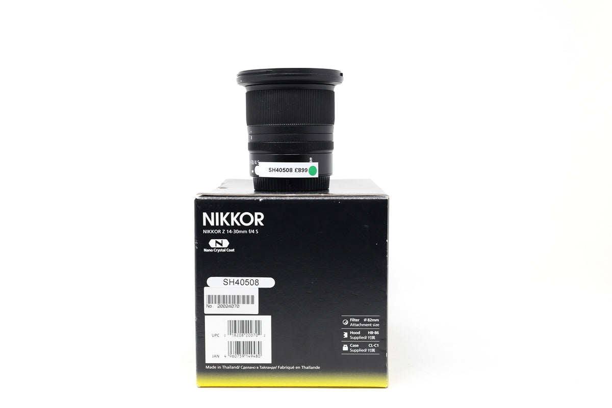 Used Nikon Nikkor Z 14-30mm F4S wide angle zoom lens