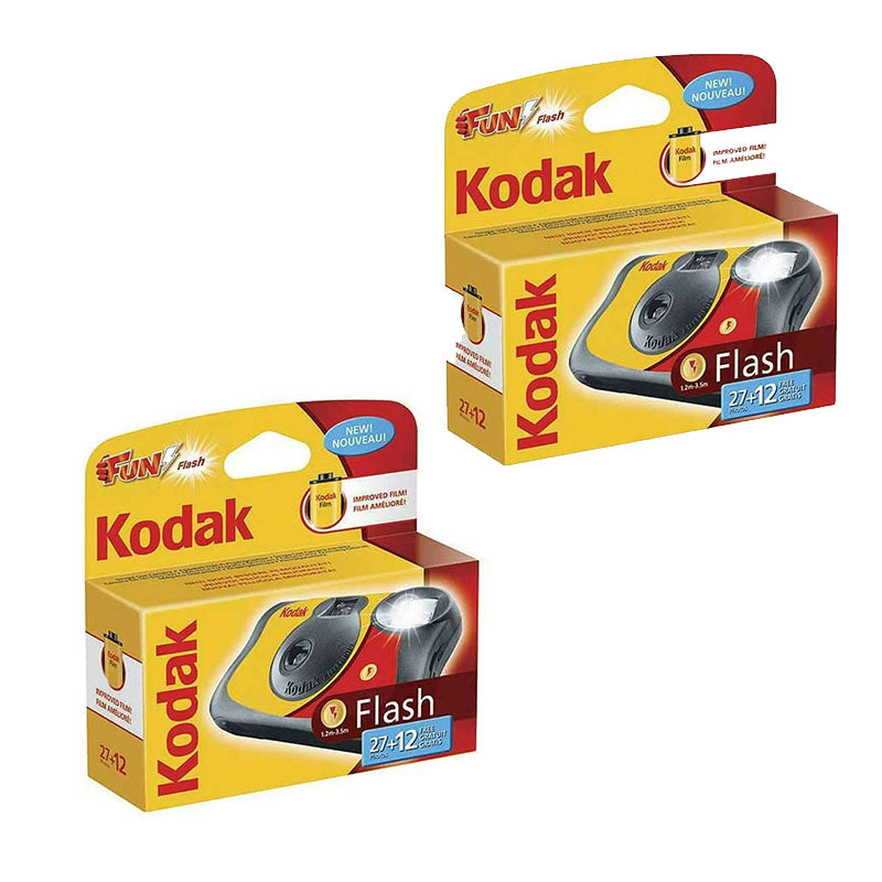 Kodak Single Use FunSaver Film Camera with Flash (27 Exposures +12 free) 2 pack