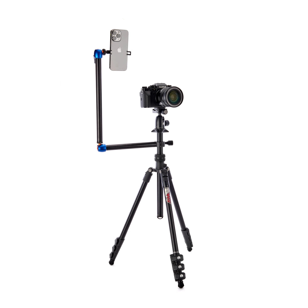 3 Legged Thing Camera Desk Mount Stand Kit 2A attached to tripod