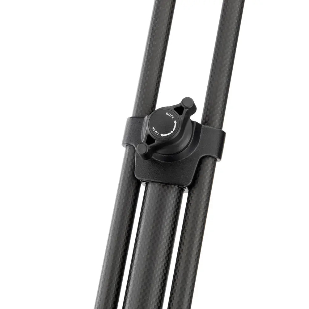 Black cable management clip on a white background