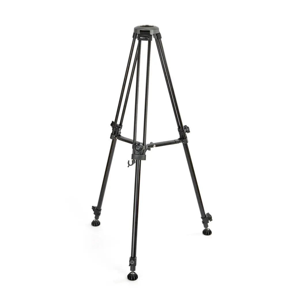 Black tripod stand on a white background