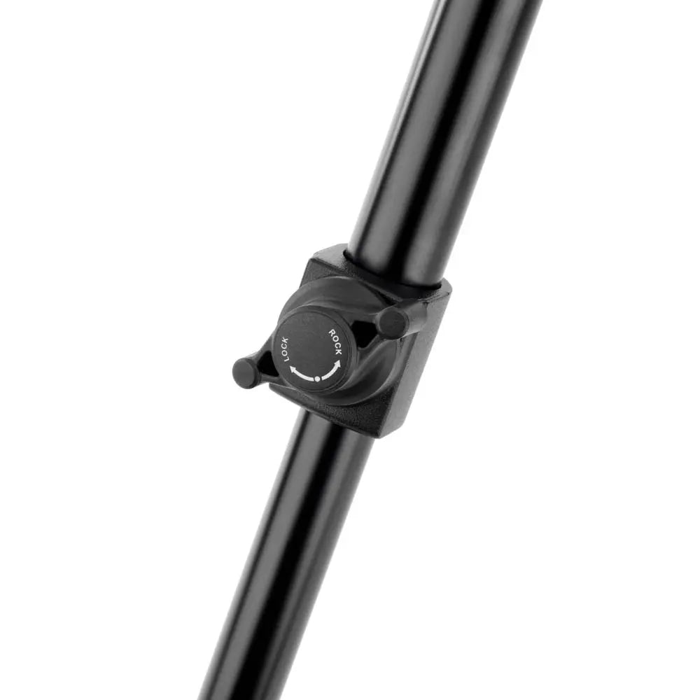 Black adjustable stand on a white background