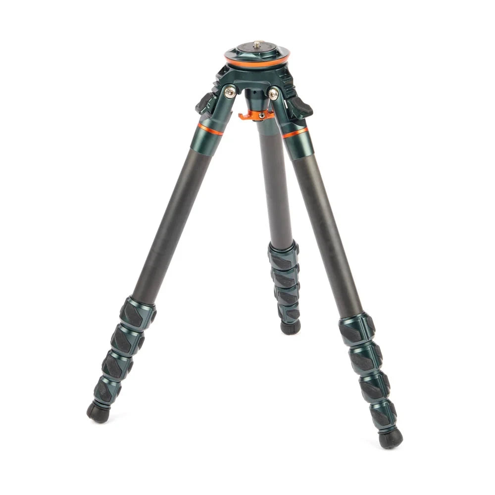 Black and orange tripod on a white background