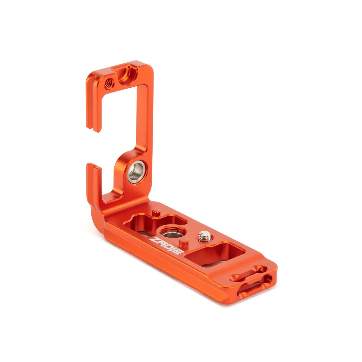 Orange metal bracket on a white background