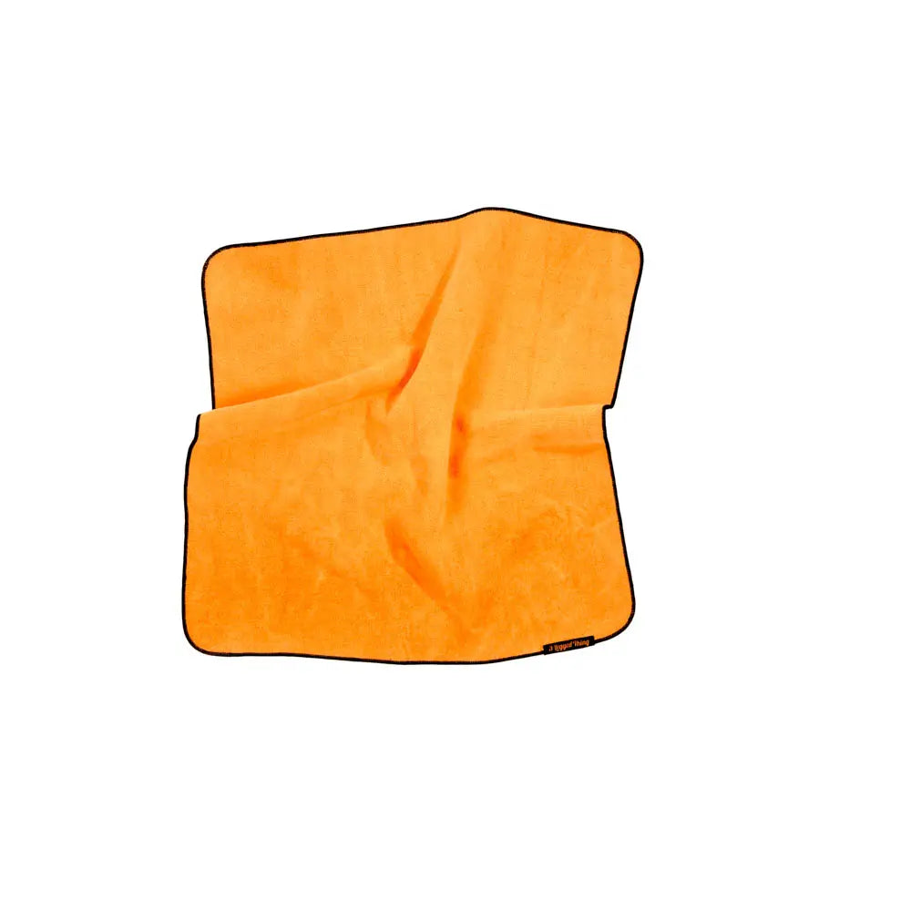 Orange towel on a white background