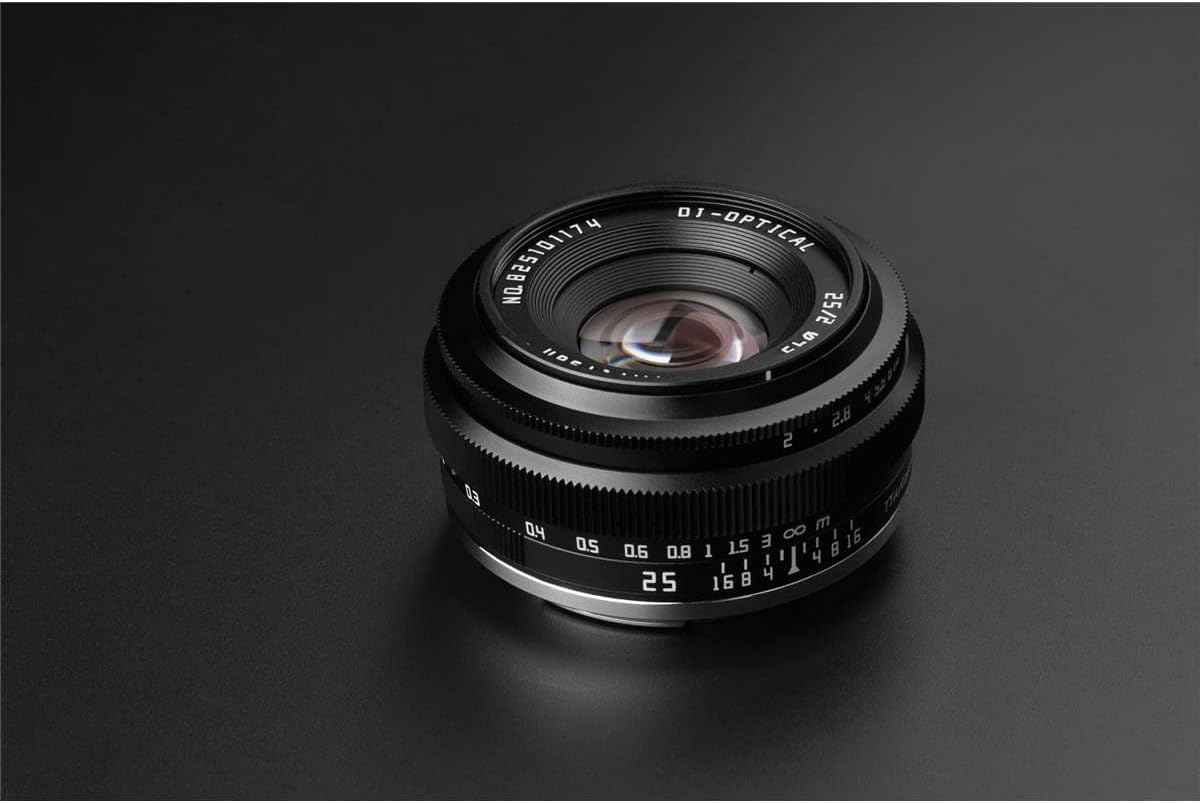 TTArtisan APS-C 25mm F2 Metal Bodied Lens Compatible with Sony E Mount - Black