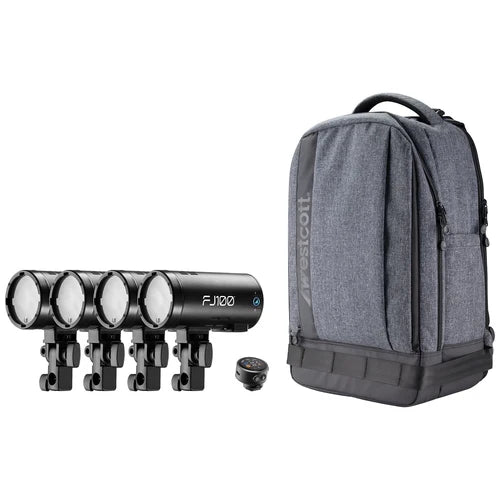 Westcott FJ100 Strobe 4-Light Backpack Kit with FJ-T1 S Wireless Trigger for Sony Cameras