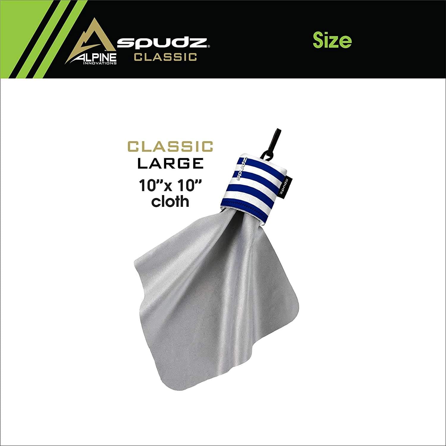 SPUDZ 10x10 Classic Lens Cloth In Pouch (Gray Chevron)